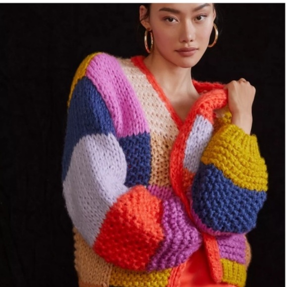 FRNCH Paris Color Block Cardigan from Anthropologie - Picture 2 of 5